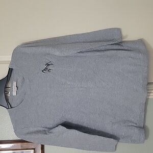 LOFT Light Gray Sweater with Zebra Detail